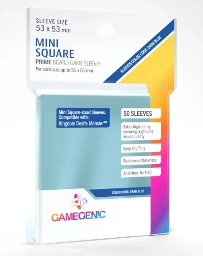 Gamegenic Prime Board Game Sleeves Dark Blue Mini Square 50 Pack (53x53mm)