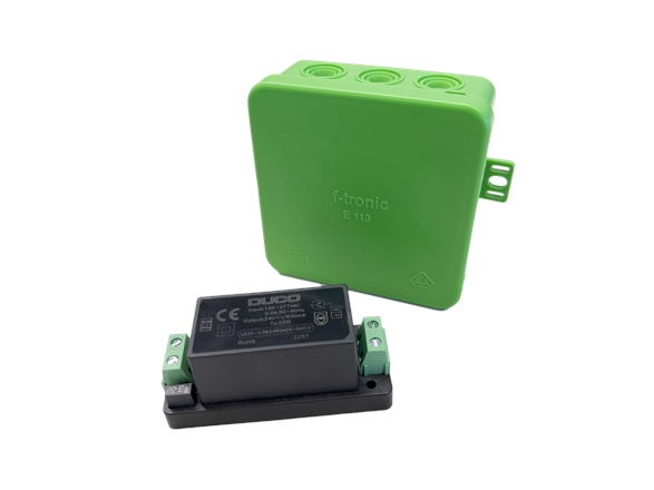 DUCO nätaggregat 230VAC-24VDC/20W + hölje