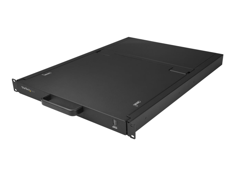 StarTech 8-ports rackmonterad KVM-konsol med 1,8 m kablar - Integrerad KVM-switch med 19-tums LCD-skärm - 1U LCD KVM-låda - OSD KVM - Hållbar 50 000 MTBF - USB + VGA-support - KVM-konsol med omkopplare för tangentbord/video/mus - 8 portar - PS/2, USB - USA - engelska (QWERTY) - 19 - kan monteras i rack - 1280 x 1024 - 250 cd/m² - 1000:1 - VGA - svart - 1U