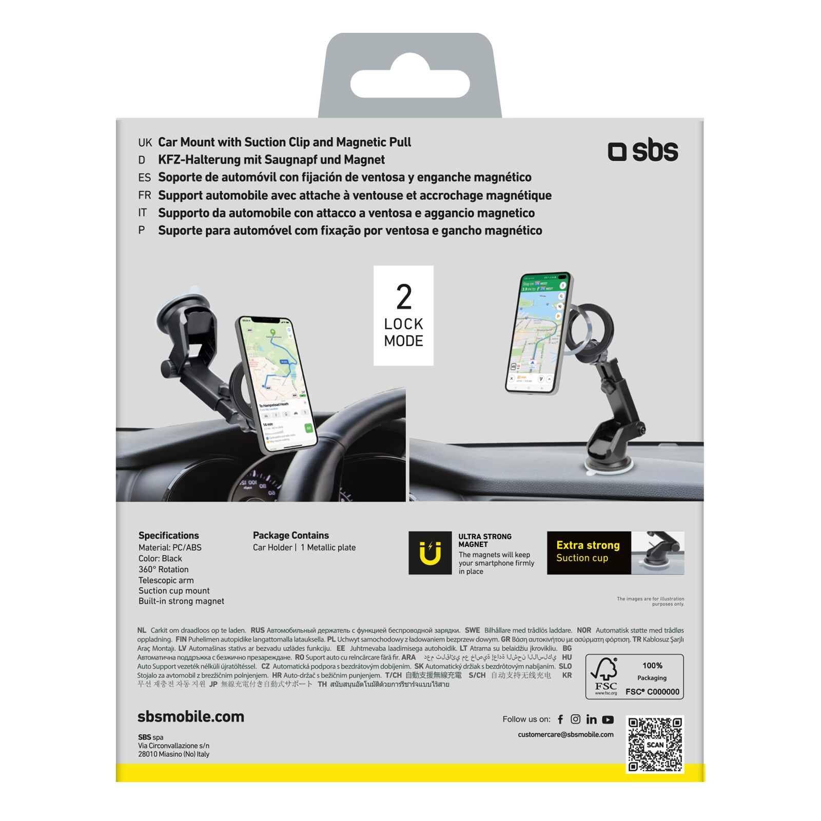 SBS TESUPMAGRINGEXT Smartphone-hållare för instrumentbräda och vindruta, MagSafe-kompatibel - Svart, bild 5