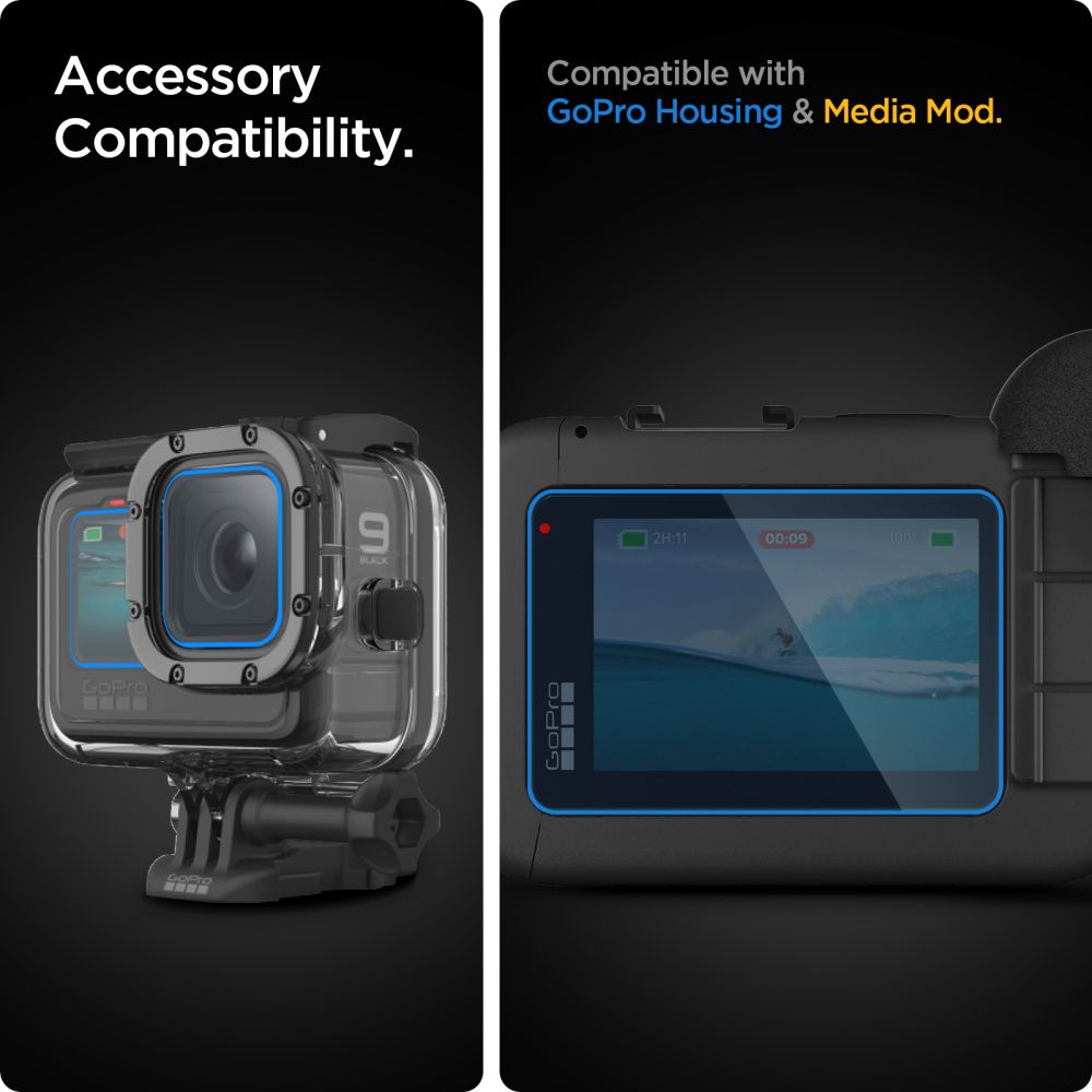 Spigen HERO11 Black Screen Protector, Transparent, GoPro HERO11 Black, Härdat glas, 62 mm, 0,254 mm, 40,9 mm, bild 3