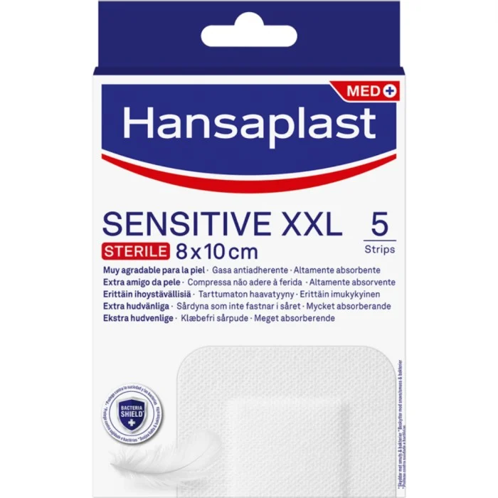 Hansaplast Sensitive XXL 8 x 10 cm, 5 st