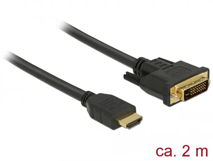 Delock kabel HDMI-A till DVI 24+1, 2 m