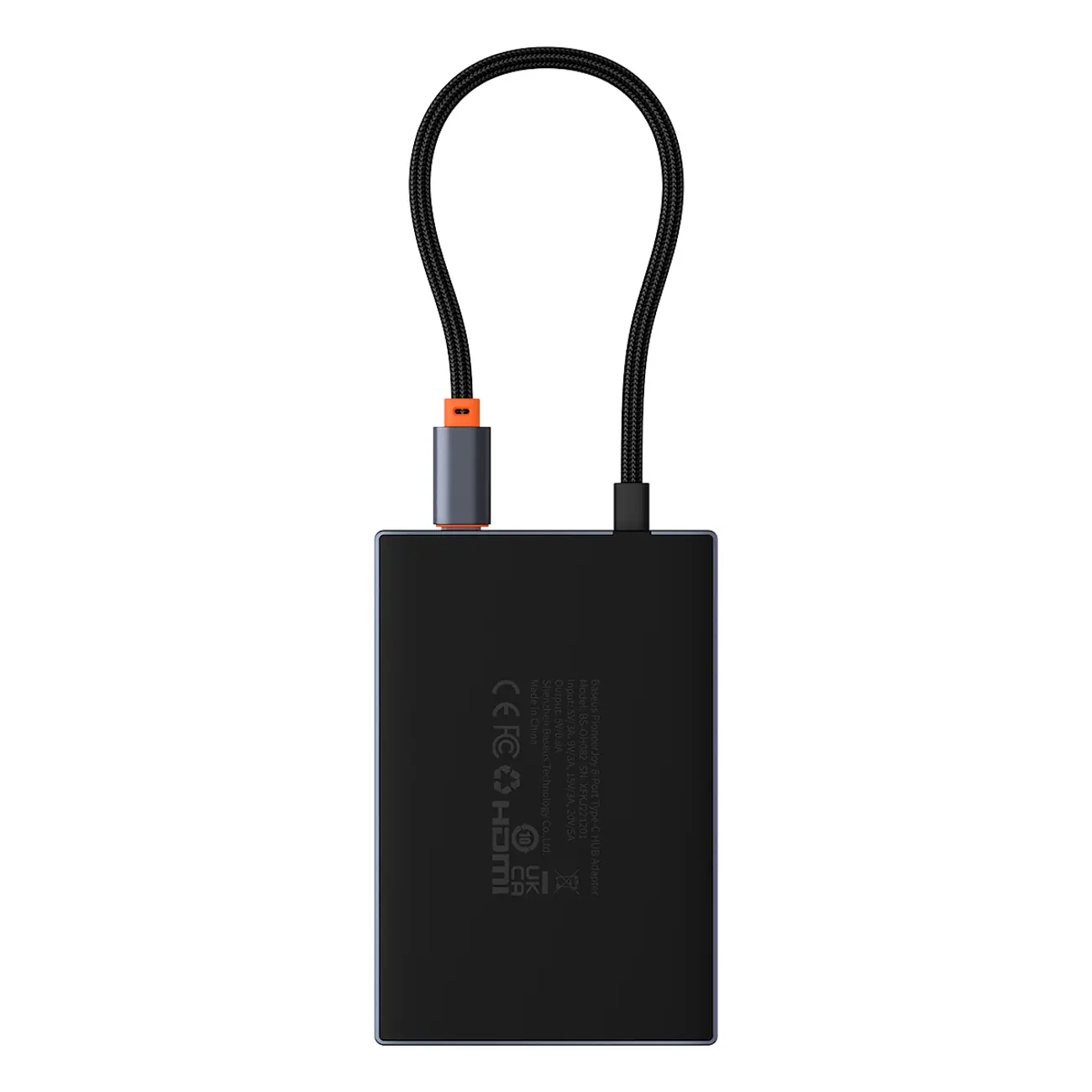Baseus PioneerJoy 8-in-1 USB-C Hub: HDMI 4K@60Hz, HDMI 4K@30Hz, DP 8K@30Hz, VGA, 4 USB Ports - Gray