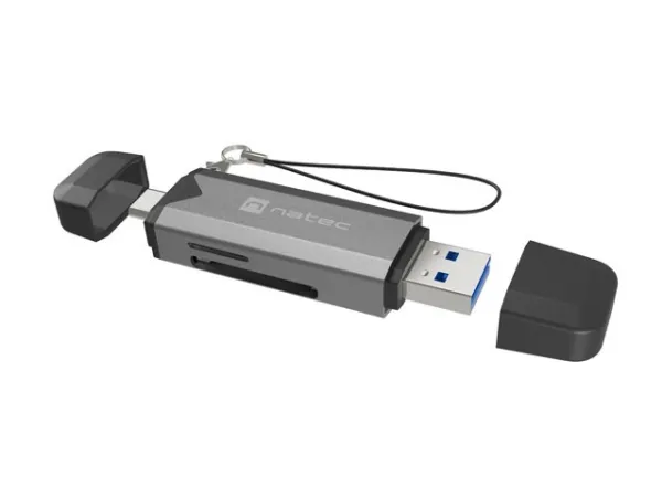 Natec Scarab 3 Kortläsare SD/MICRO SD USB 3.1 (USB-A & USB-C) - Svart