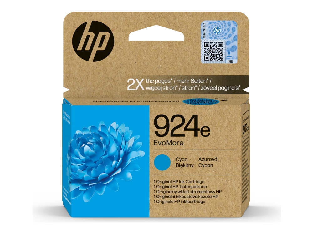 HP 924e EvoMore - Cyan - original - bläckpatron - för Officejet Pro 8130e