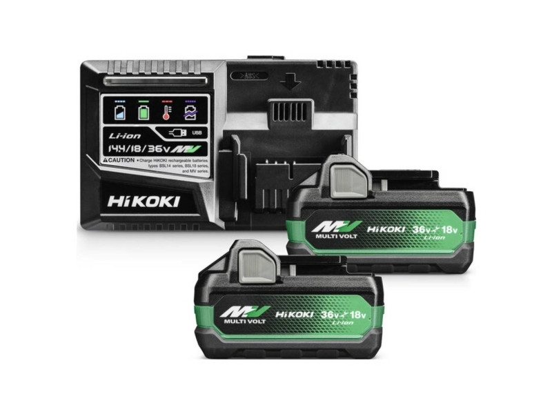 HiKOKI UC18YSL3WHZ batteri- och laddarpaket 36 V/18 V 2,5 Ah/5 Ah, 2x BSL36A18X