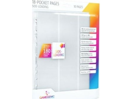 GameGenic 18-Pocket Side-Loading Pages - White (10-Pack)