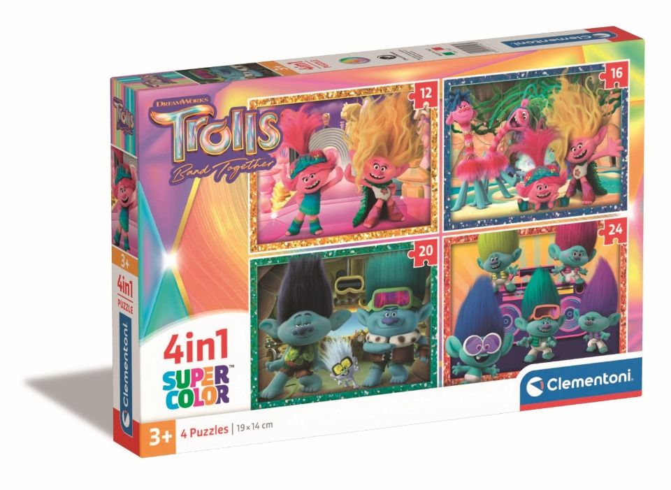 Clementoni pussel Trolls, 4-i-1