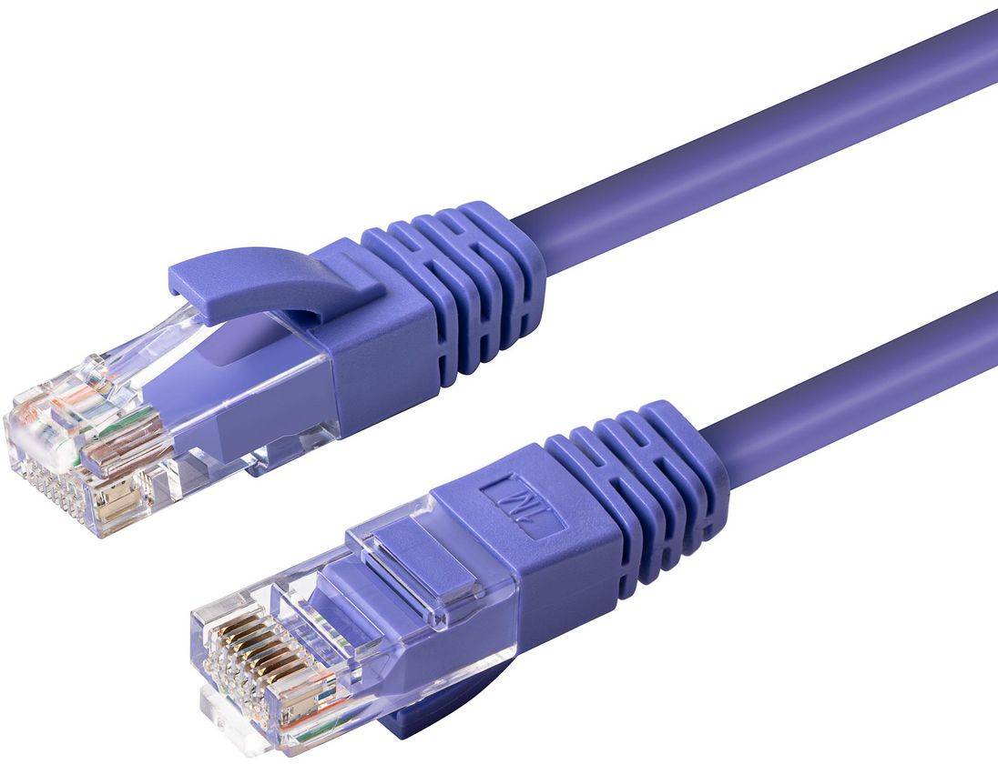 Nätverkskabel MicroConnect oskärmad U/UTP Cat.6a, RJ45, 500MHz, LSZH, 15 meter - Lila, bild 3