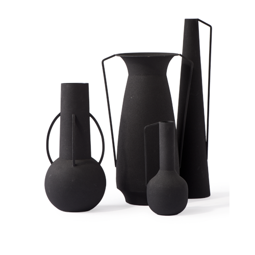 POLSPOTTEN - Roman Vaser - Svart - Set om 4