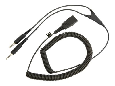 Jabra kabel QD till 2x 3,5 mm kontakt, spiral, 0,5–2 m, bild 2
