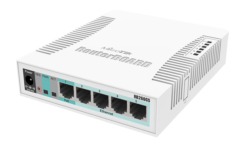 MikroTik 260GSP, 5-port Gigabit + 1xSFP, Smart Switch med passiv PoE ut, bild 2