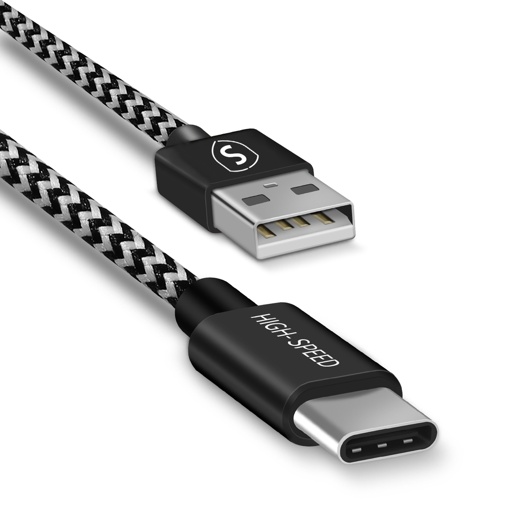 USB-kabel SiGN Skin USB-A till USB-C, USB 2.0, 12W, 0.25m - Svart/Vit, bild 3