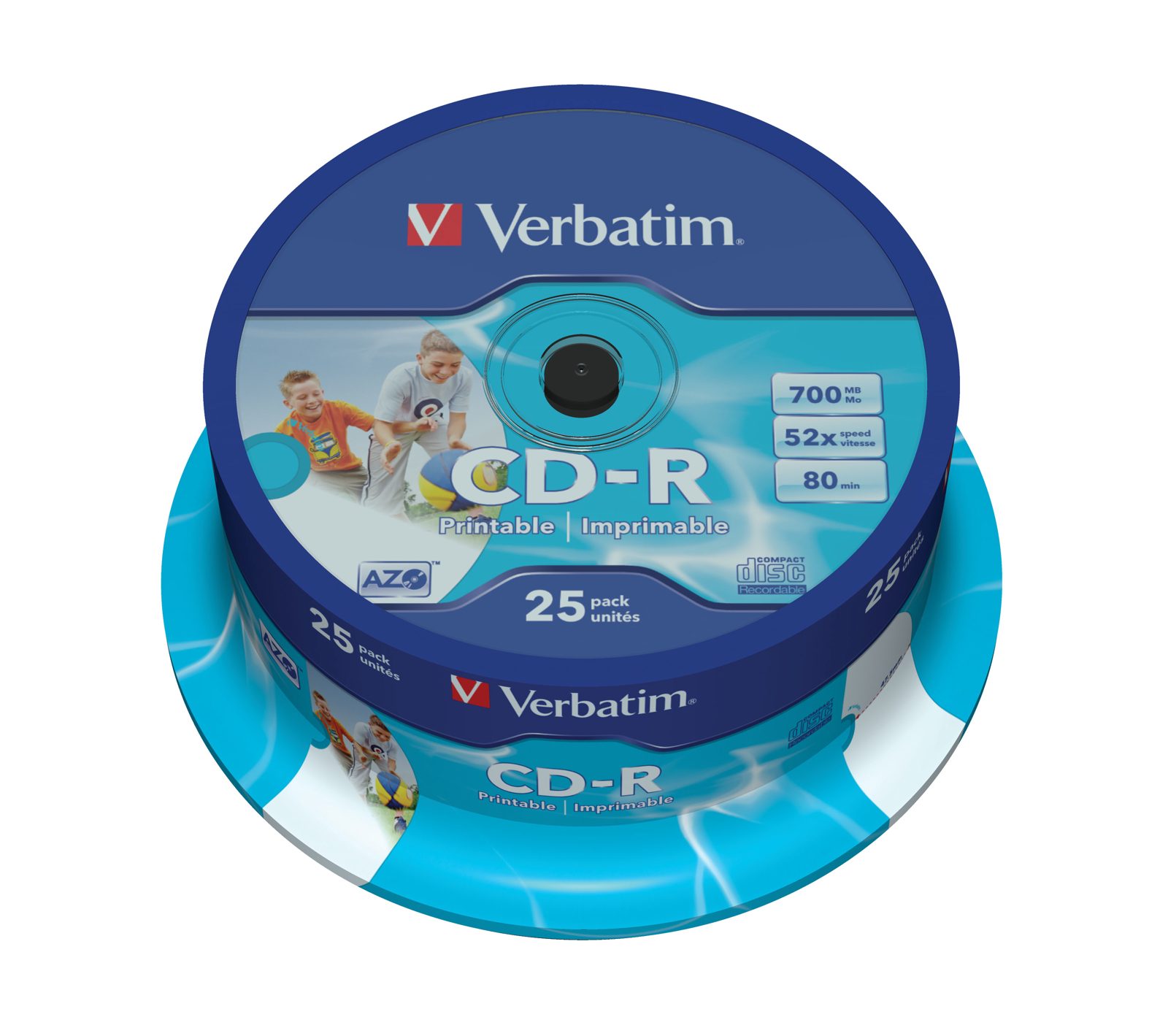 CD-R media Verbatim DataLifePlus 80 min 52X, Printable vita, 25-pack spindel, bild 4