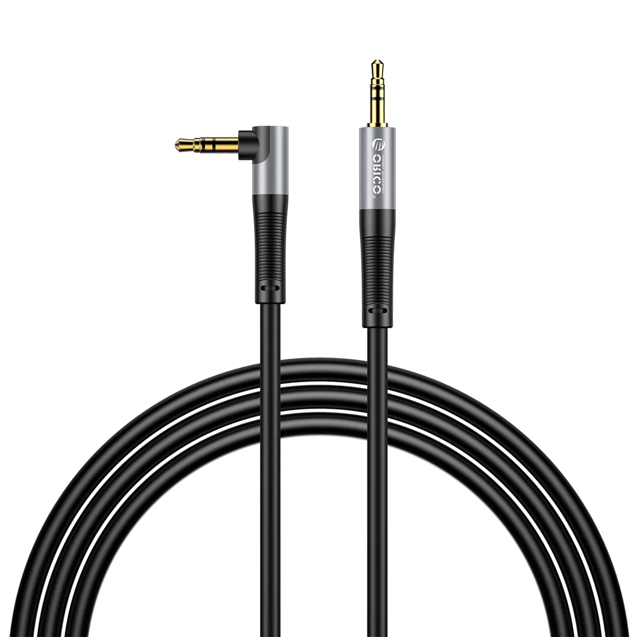 Orico AXW 3,5 mm mini-jack, hane till hane, vinklad ljudkabel, 5 m – svart
