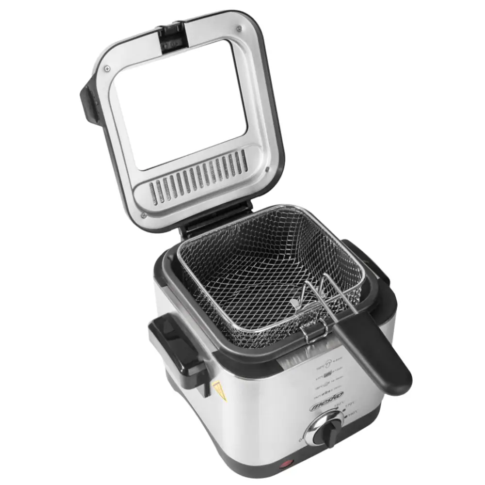 Mesko Home MS 4910, Fritös, 1,5 l, Single, Svart, Satinstål, Rotations-, Fristående