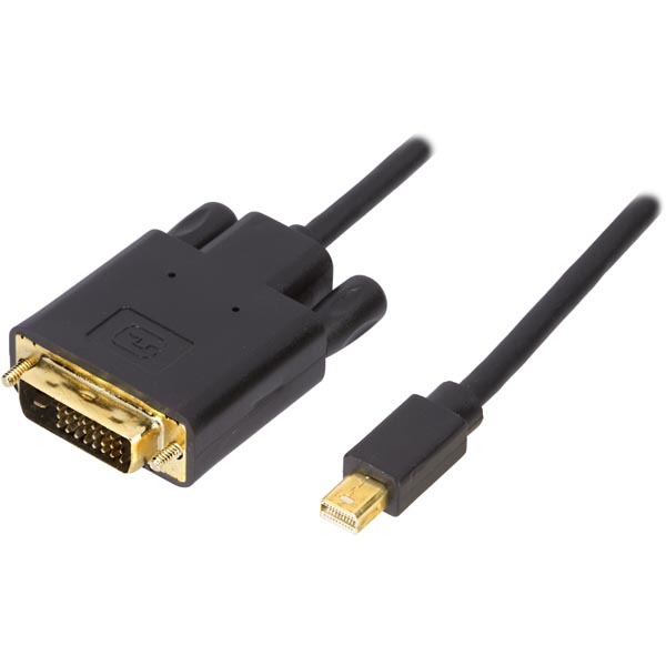 Deltaco Mini DisplayPort till DVI-I Dual Link - Svart - 2m, bild 4