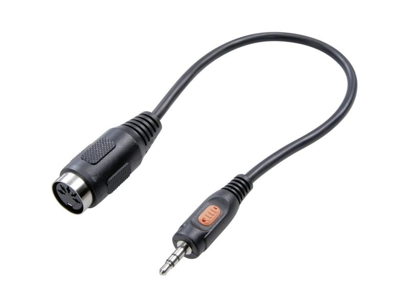 SpeaKa Professional SP-7869840 adapter 3,5 mm-jack till 5-pin DIN, 0,2 m, svart