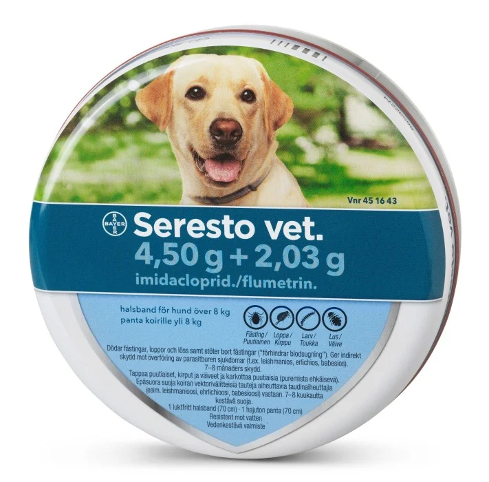 Seresto vet. för hund över 8 kg, halsband 4,50 g + 2,03 g 1 st
