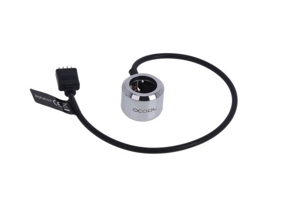 Alphacool Aurora HardTube, LED ring, Svart, Krom, 20 mm, 2,5 cm, 13 g