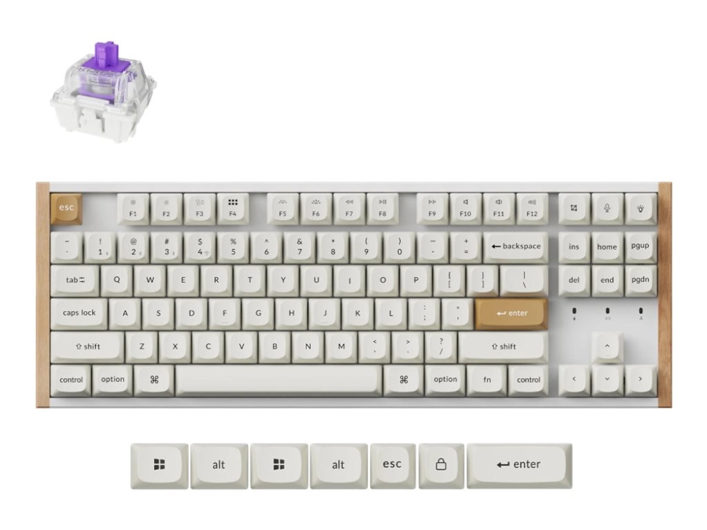 Keychron K8 HE SE trådlöst gamingtangentbord (trävit)