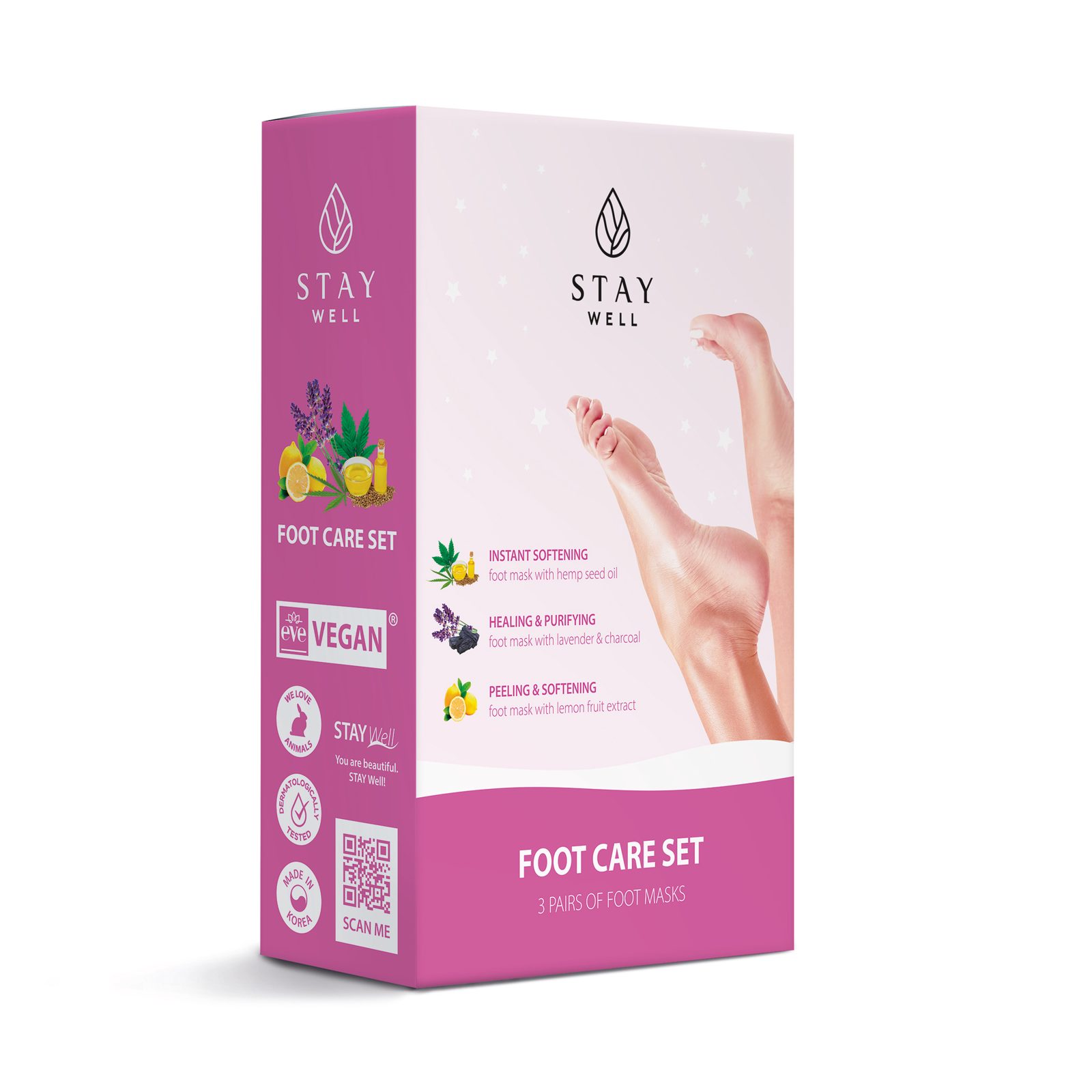 Stay Well Foot masks (3 masks) 3pcs 3 pcs