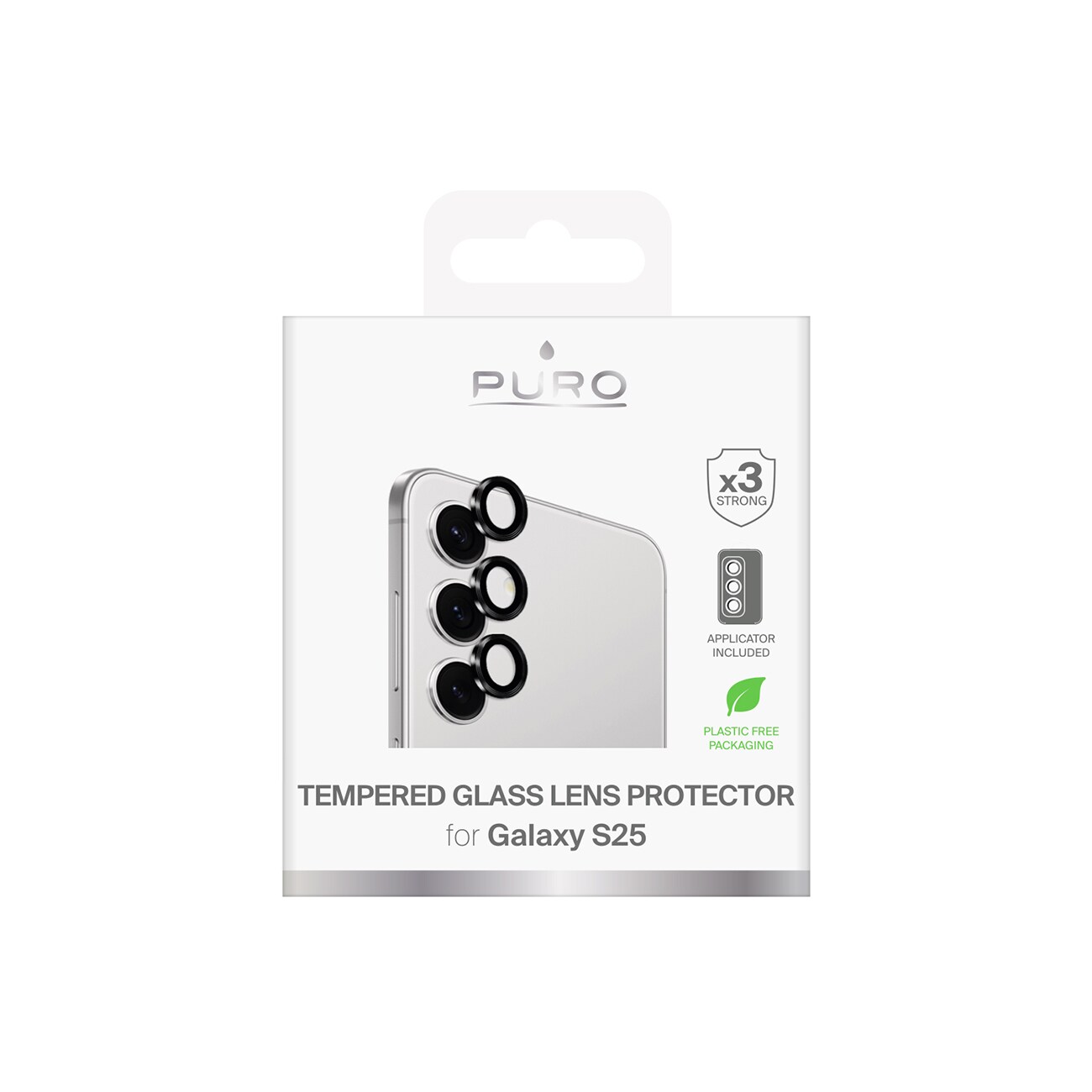 Puro härdat glas för en enda kameralins för Samsung Galaxy S25 kameralinser, bild 2