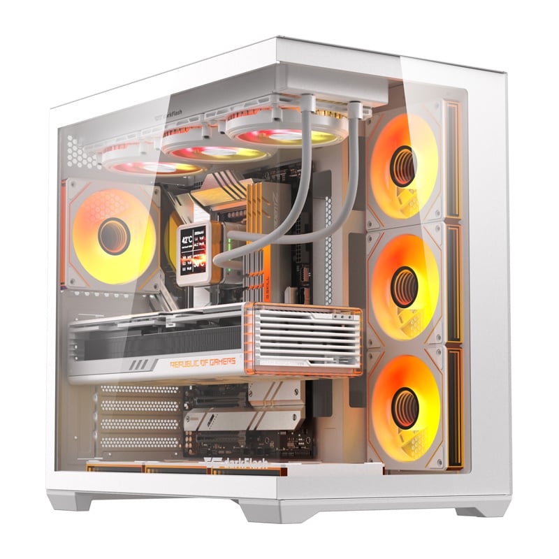 Darkflash C280 Computer Case + 7 Fans - Chassi - Vit