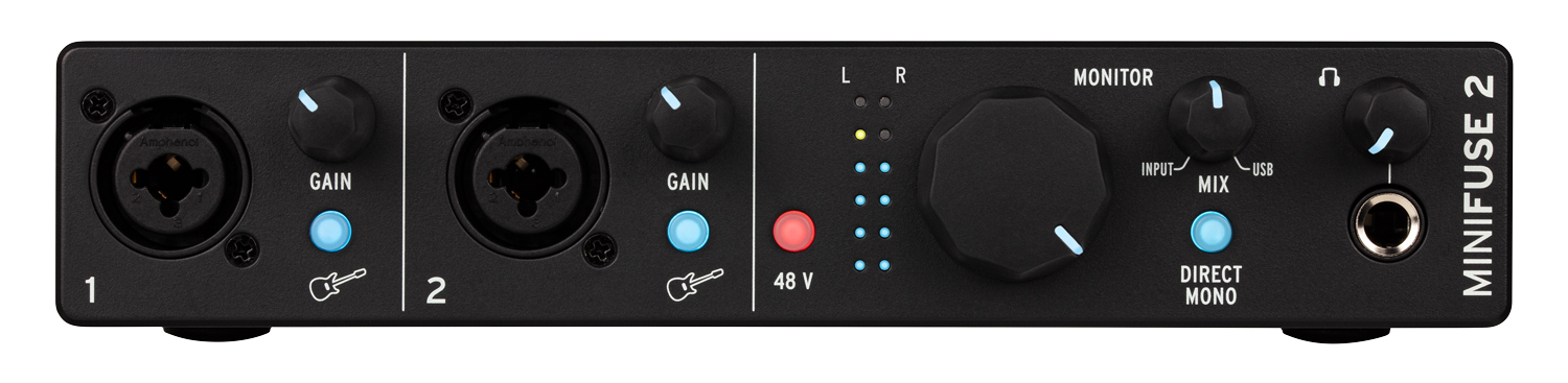 Arturia MiniFuse 2, 2x2 Audio Interface, XLR/6,3mm, USB/MIDI - Svart, bild 3