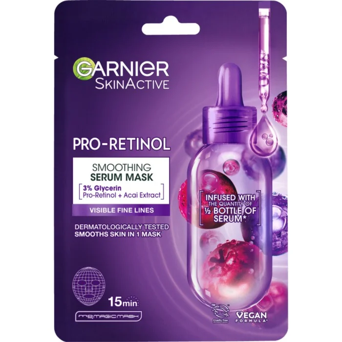 Garnier SkinActive Pro-Retinol Smoothing Serum Sheet Mask For All Skin Types 22 g, bild 2
