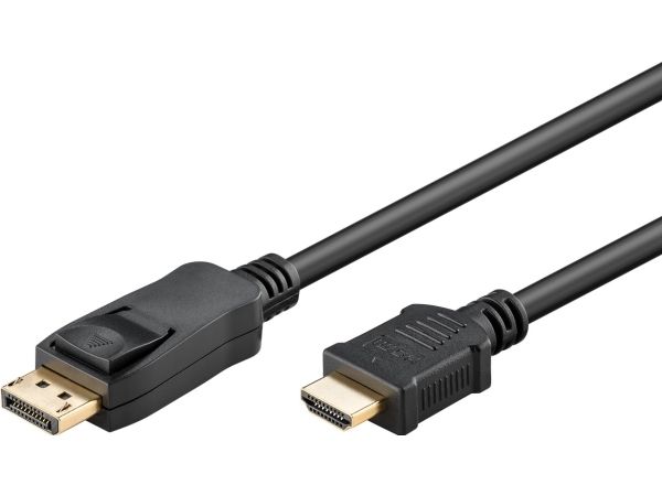 Goobay 64843, 3 m, DisplayPort, HDMI Typ A (standard), Hankoppling, Hankoppling, Rak