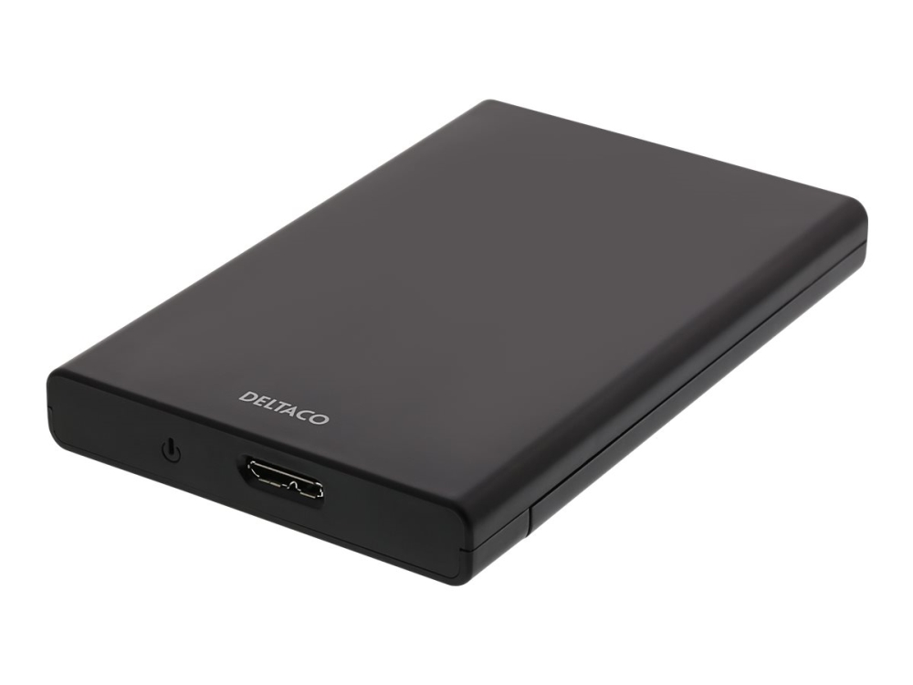 Externt kabinett 2.5" SATA till USB 3.1, Deltaco, skjutbar lucka - Svart, bild 2