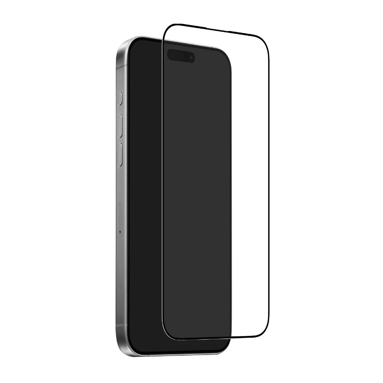 Puro Frame härdat glas för iPhone 17 med applikator och svart ram