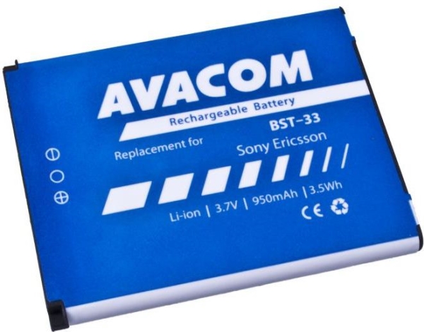 Avacom mobilbatteri för Sony Ericsson K550i/K800/W900i Li-Ion 3,7V 950mAh (ersättning BST-33) - GSSE-W900-S950A