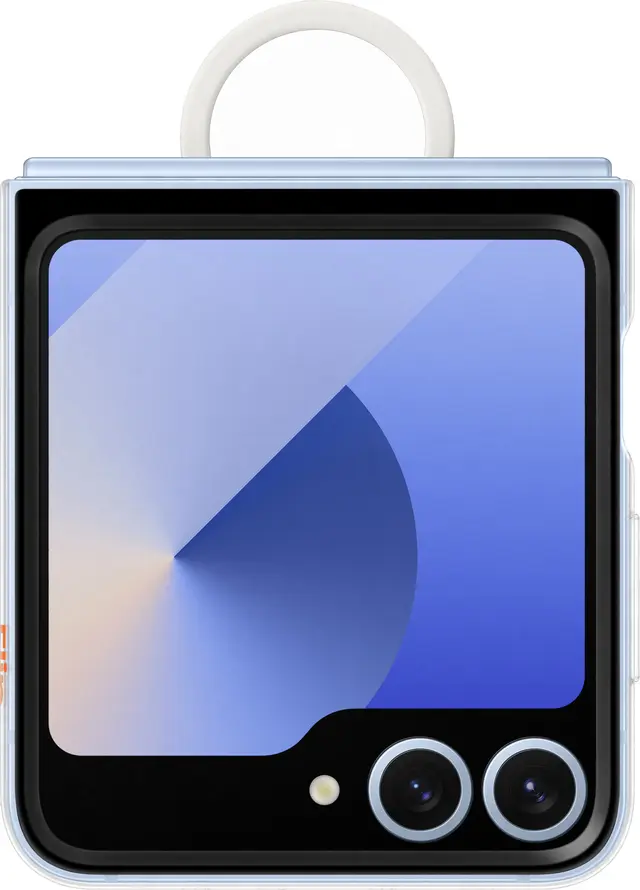 Samsung Galaxy Z Flip7 FE/Flip6 Clear Case skal med ring, transparent