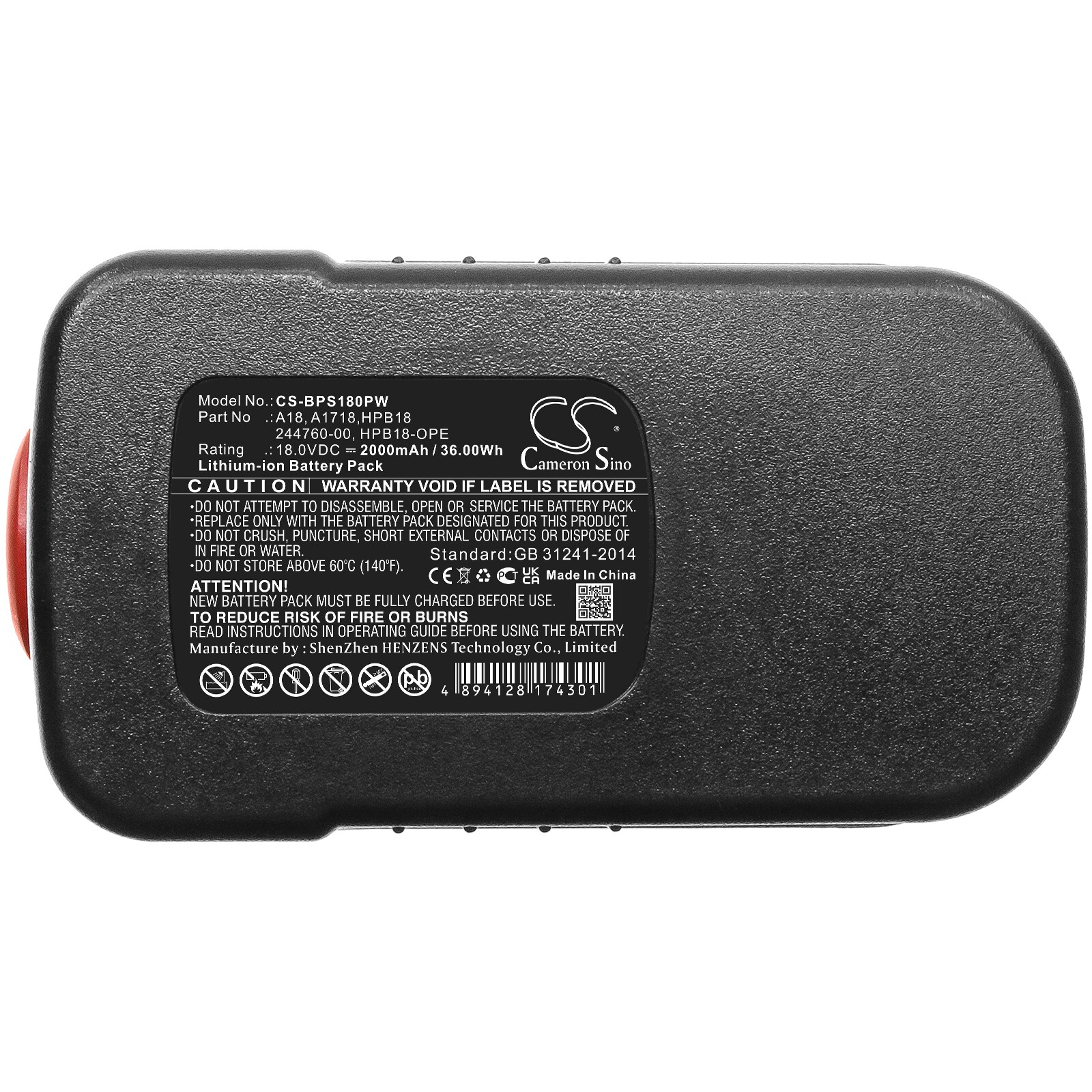 Batteri till Elverktyg för Black & Decker BDGL1800, BDGL18K-2, XTC183BK m.fl., bild 5