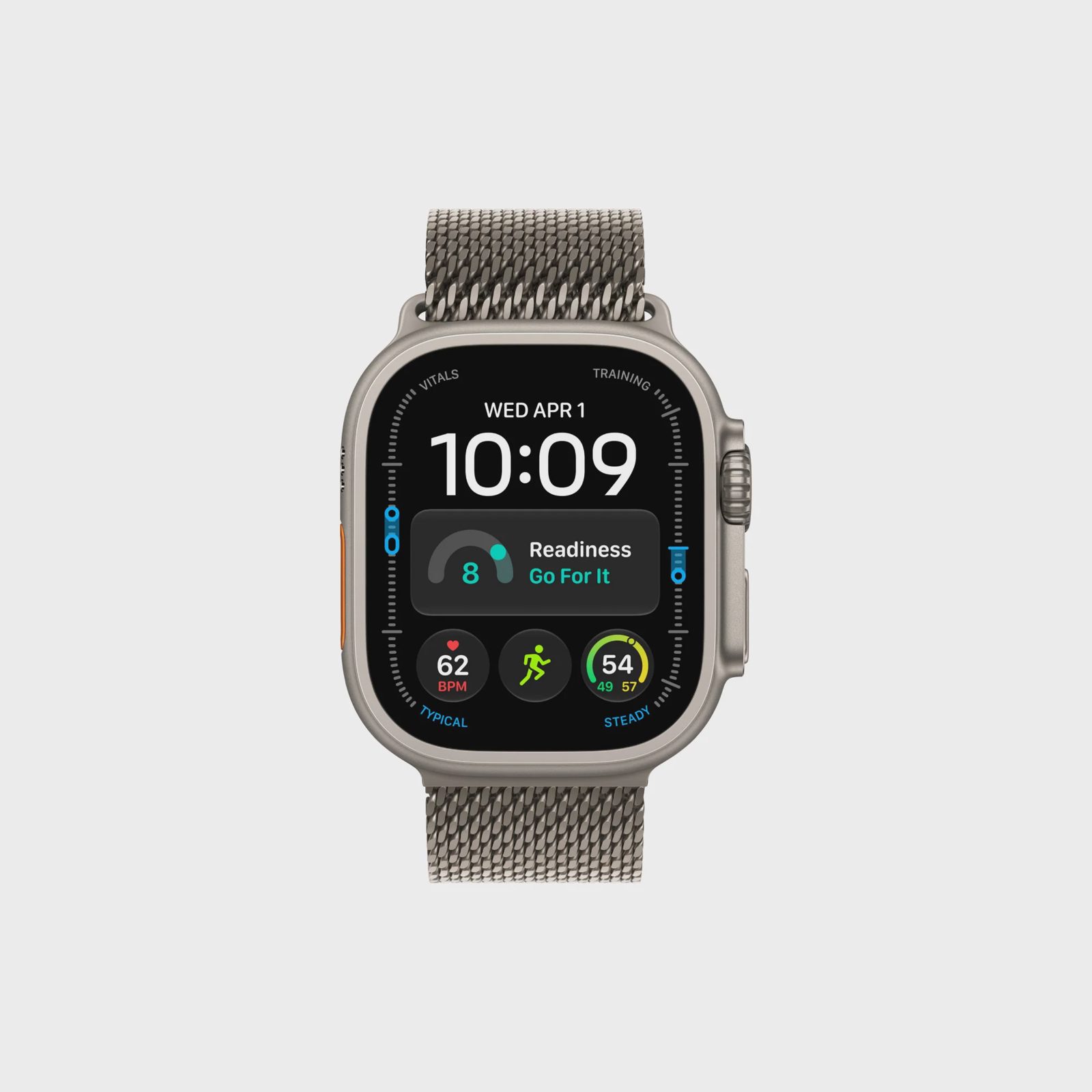 Apple Watch Ultra 4 GPS + Cellular 49 mm naturligt titan, naturligt titan Milanesisk loop - L