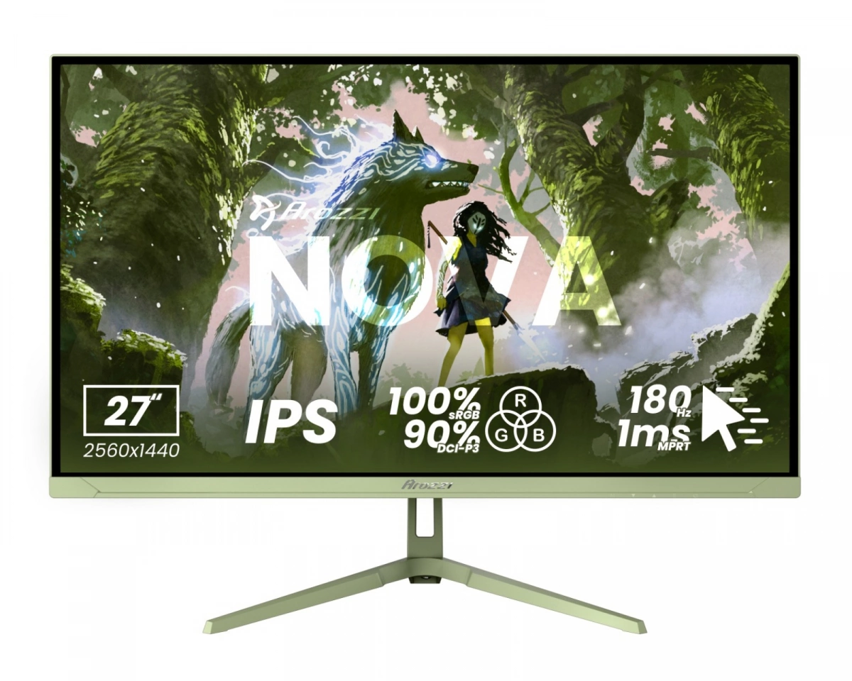 Arozzi Nova QHD | IPS | 180 Hz | 27" gamingskärm (skogsgrön), bild 4
