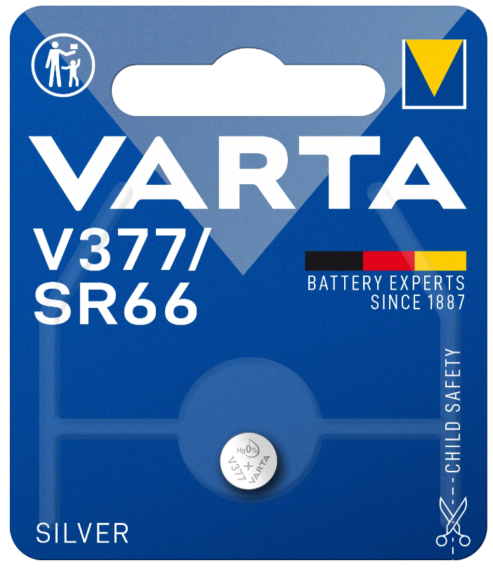 Batteri Varta 1,55V, V377/SR66, Silver-oxid knappcell