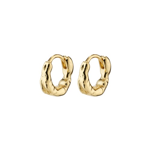 PILGRIM - EDDY Organic Shaped Mini Huggie Hoops - Gold-Plated - 10 mm