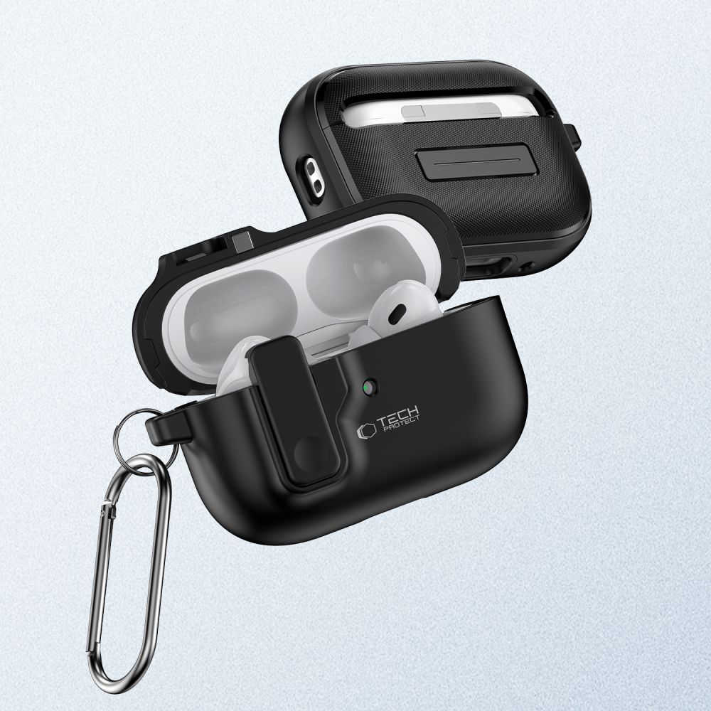 Tech-Protect Slim Hook Fodral med karbinhake till Apple AirPods Pro 1/2 - Svart, bild 2