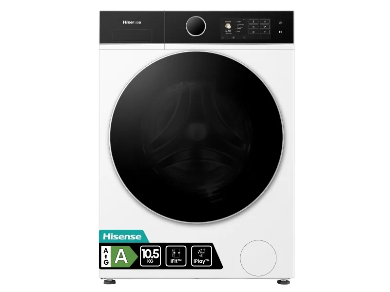 Hisense WF5I1045BWQ BK070 tvättmaskin med frontöppning, 10,5 kg, 1400 rpm, 72 dB, B