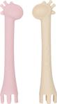 LES ENFANTS Bestickset Silikon Rosa Sand, 1 st