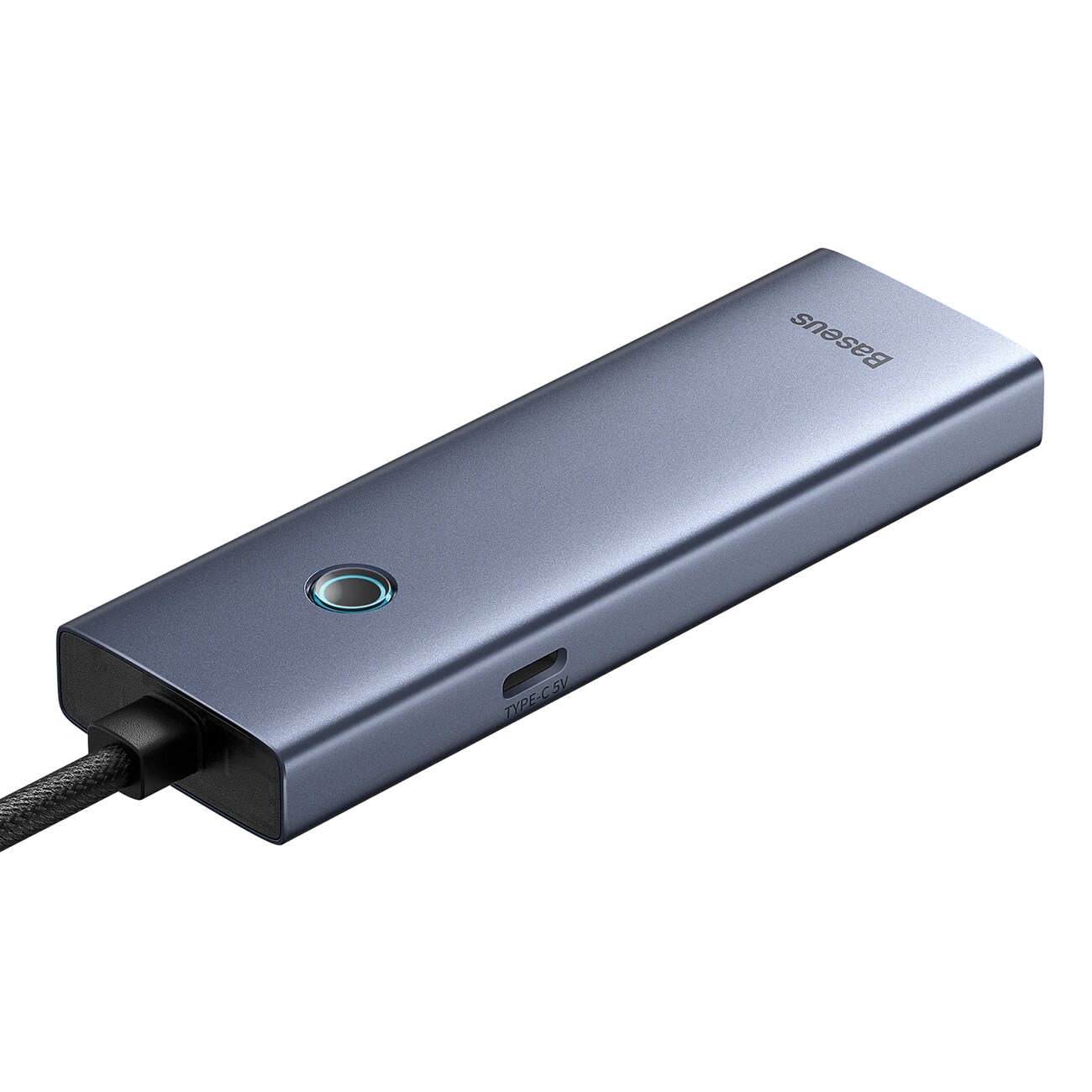 Baseus UltraJoy-serien USB-A-hubb, 4xUSB-A 3.0, 1xUSB-C, 5 V, 50 cm – grå, bild 3