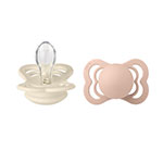 BIBS Pacifier Supreme 2 PACK Silicone Size 1 Ivory/Blush