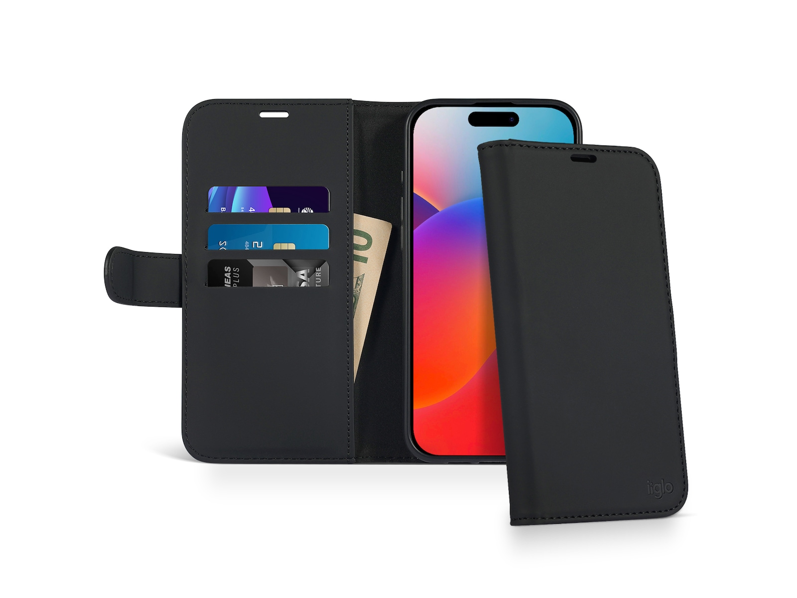 iiglo iPhone 16 Pro Max Plånboksfodral (svart)