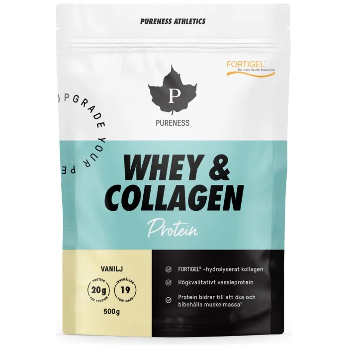 Pureness Athletics Whey & Collagen, Vanilj, 500 g