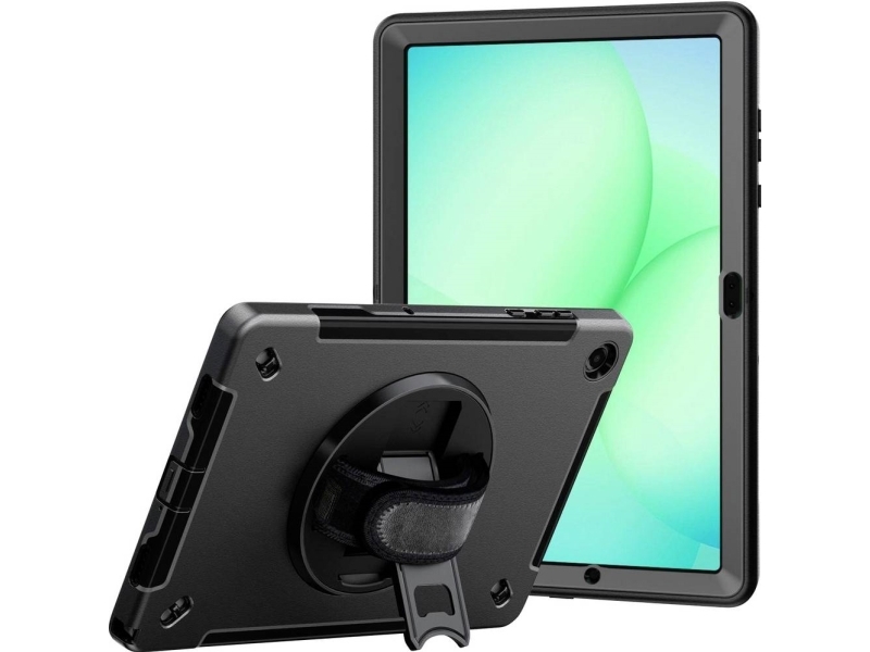 JT Berlin Rugged kickstand & handrem-skal för Samsung Galaxy Tab A11+ 2025 svart (30023) bulk