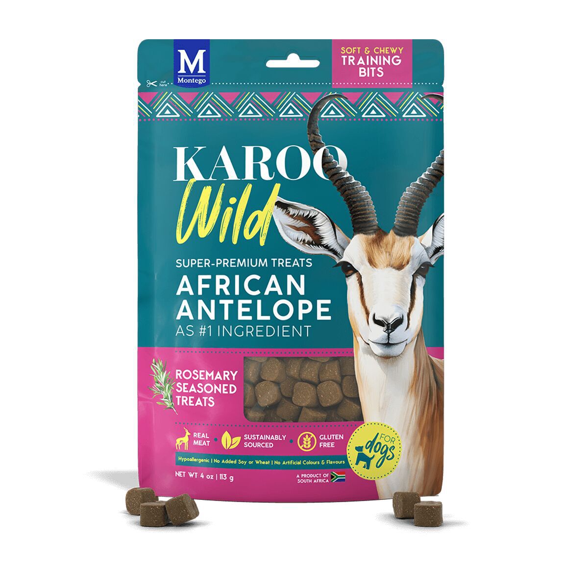 Karoo Wild Hundträningsgodis med Rosmarin och Antilopkött 113 g